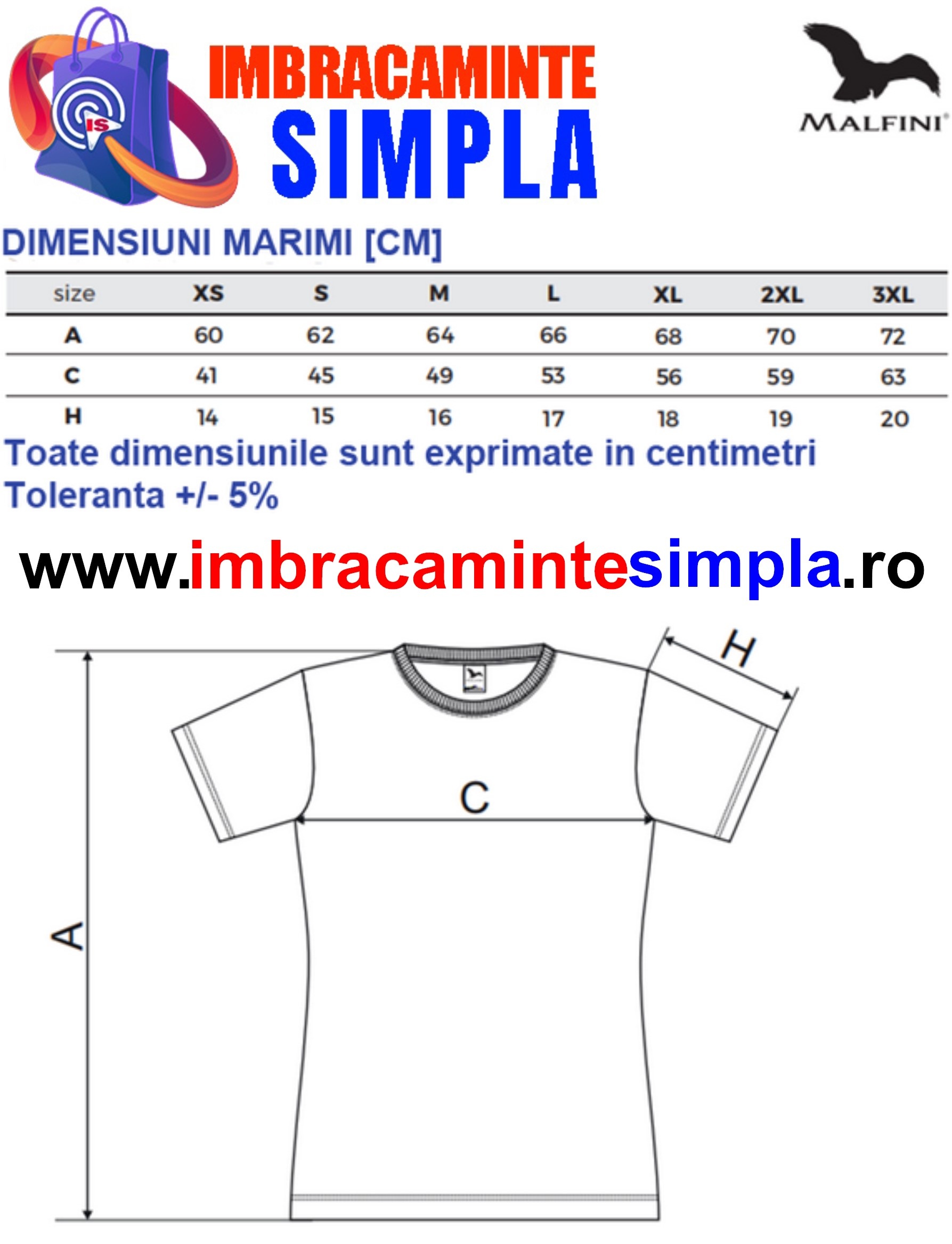 Tricouri dama bumbac tabelul cu marimi dimensiuni 